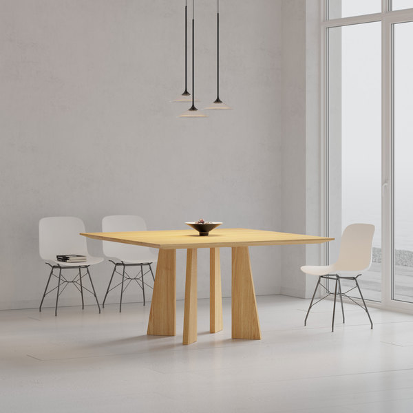 Premium Wood Table PYLON SQUARE cam1 custom made in solid wood by vitamin design Premium Wood Table PYLON SQUARE cam1 custom made in solid wood by vitamin design